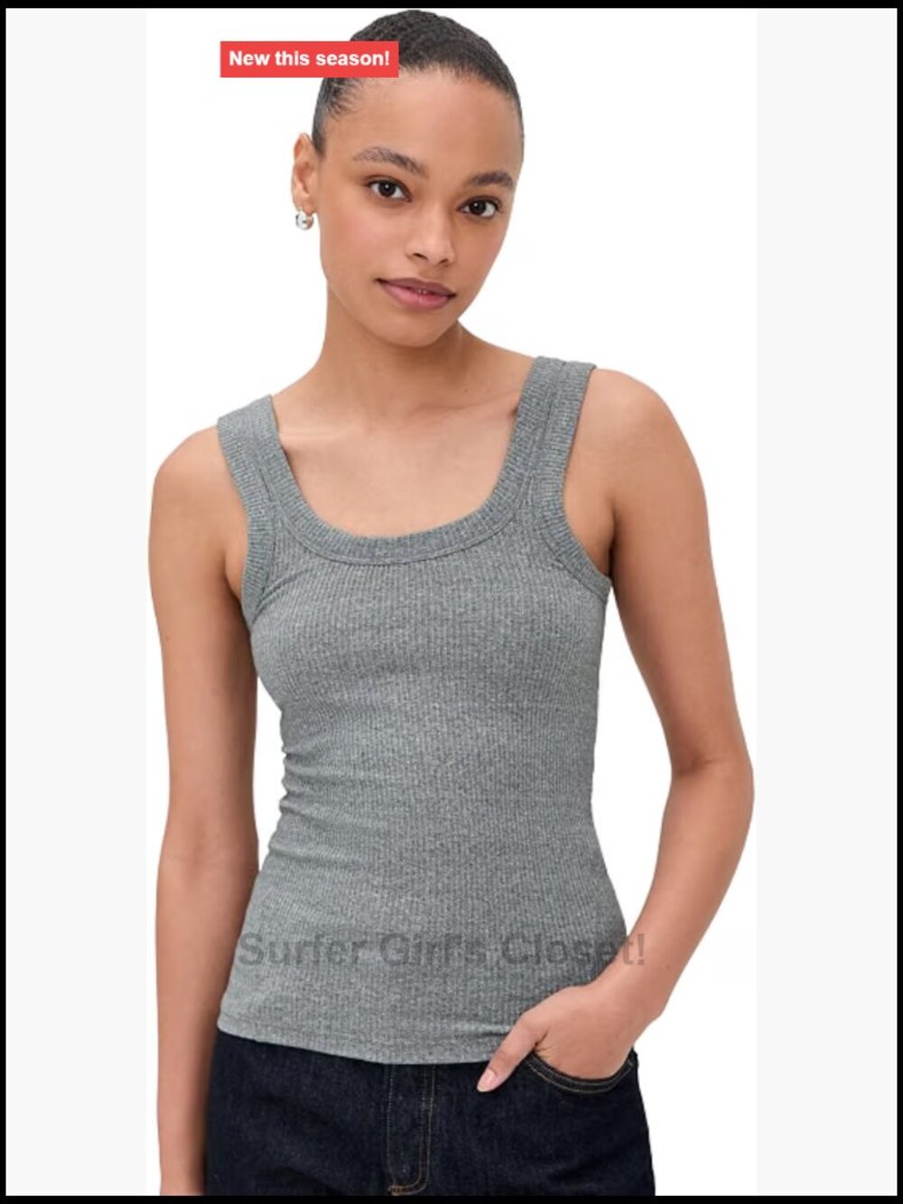Women's Ribbed Knit U Neck Tank Top - Sleeveless Scoop Neck
